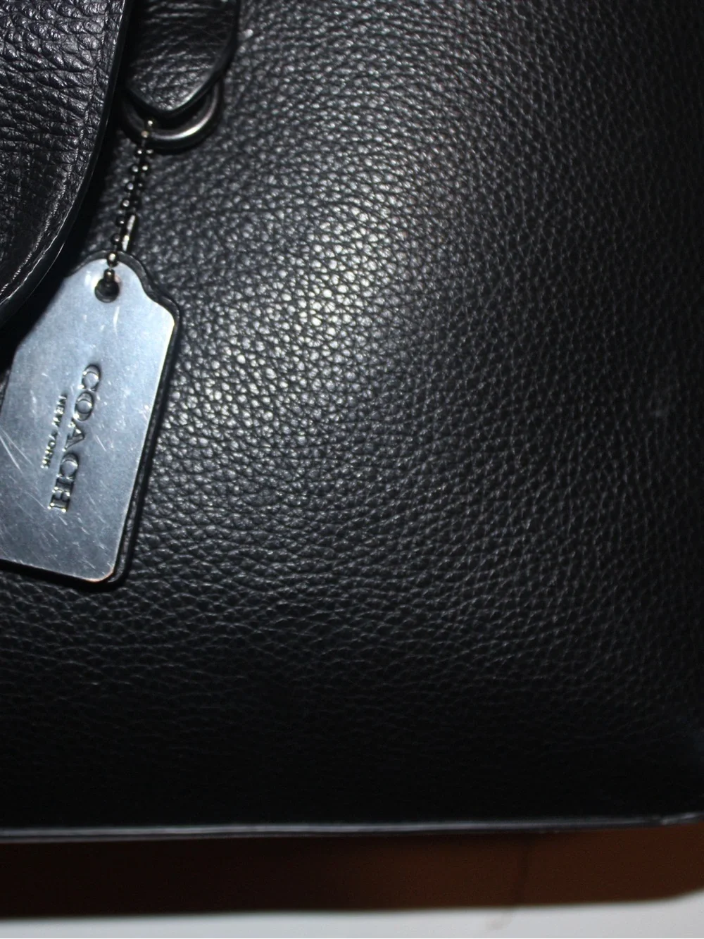Coach Sullivan Portfolio Brief C9875 Black Pebbled Leather Messenger Laptop Bag